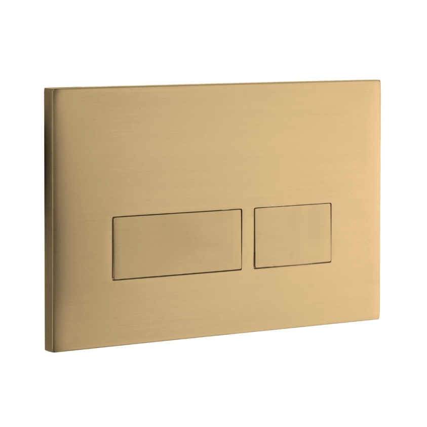 Product Cut out image of the Abacus Trend 2 Brushed Brass Flush Plate EPPR-30-05BR